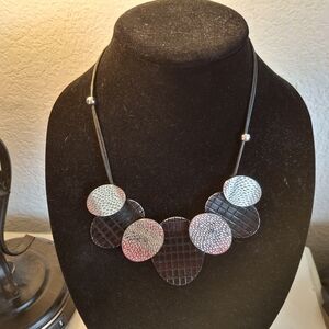 Elegant Black and Silver Necklace